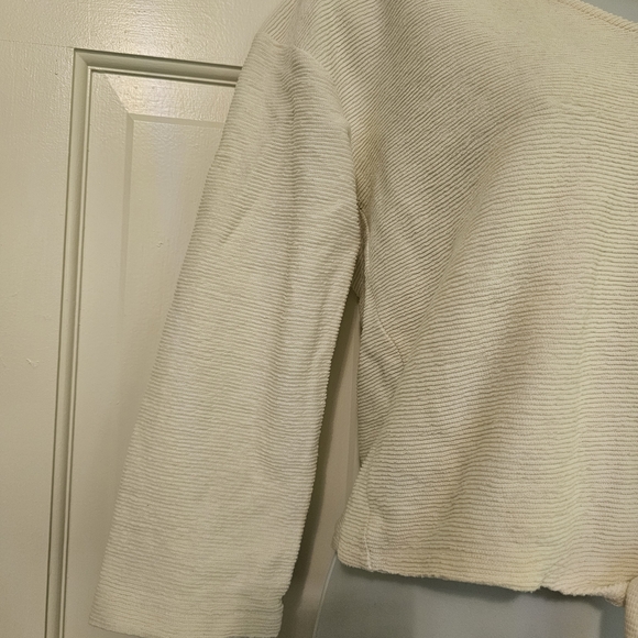 Madewell Cream Tie-Front Crop Top - Picture 2 of 4